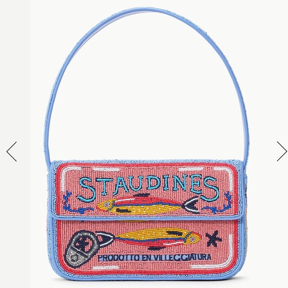 STAUD Handbags - STAUD Pink Staudines Beaded Tommy Bag